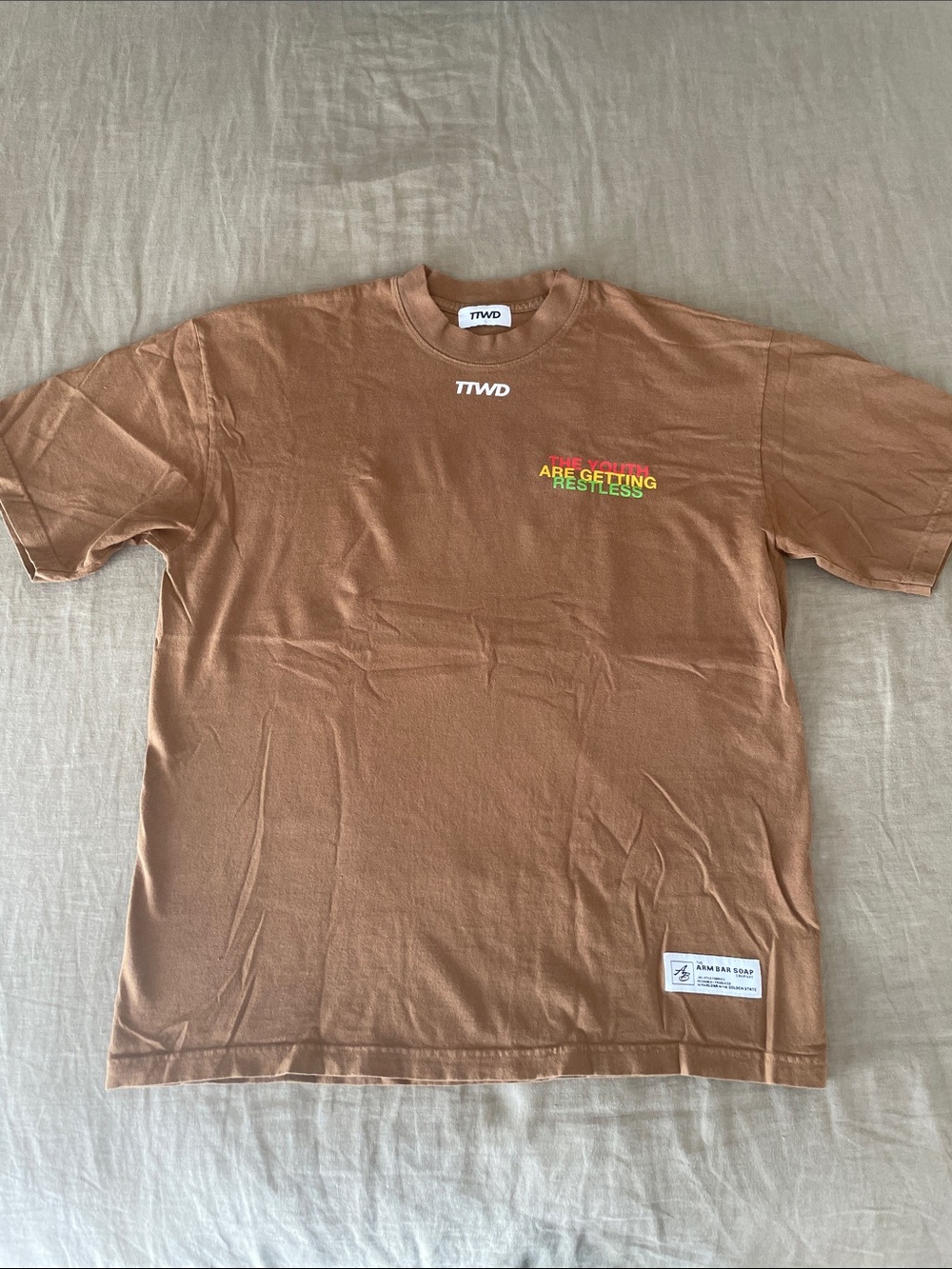 Arm Bar Soap Company Brown Graphic Tee - The Youth are Getting Restless